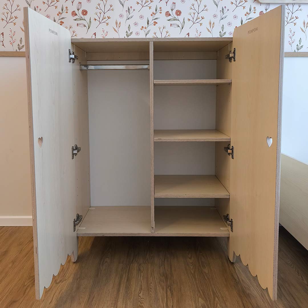 Curved Montessori children's wardrobe
