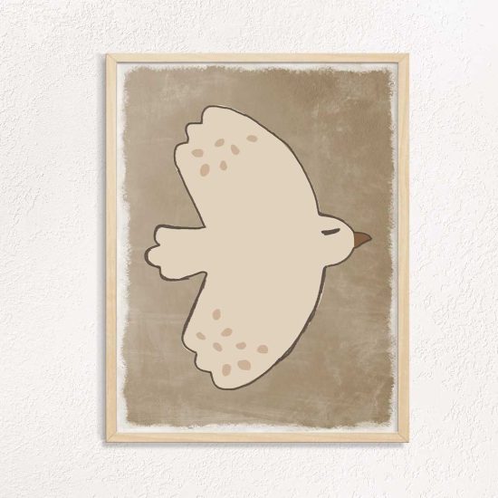 Peace Bird boho kids room poster – premium high quality print by Ponponi