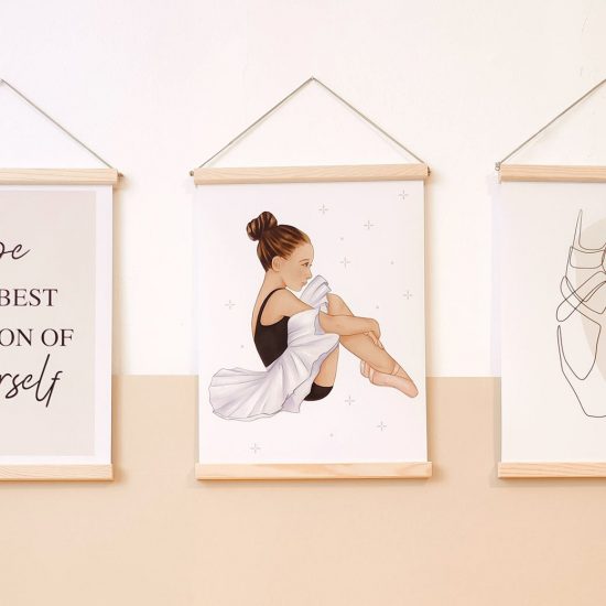 Ballerina kids room poster set – premium high quality prints by Ponponi