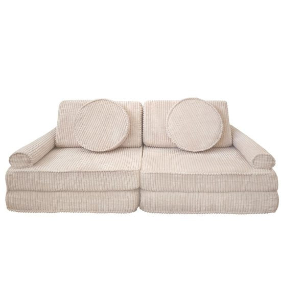 Kids modular play sofa MINI 120cm in cream corduroy with removable washable cover – Ponponi