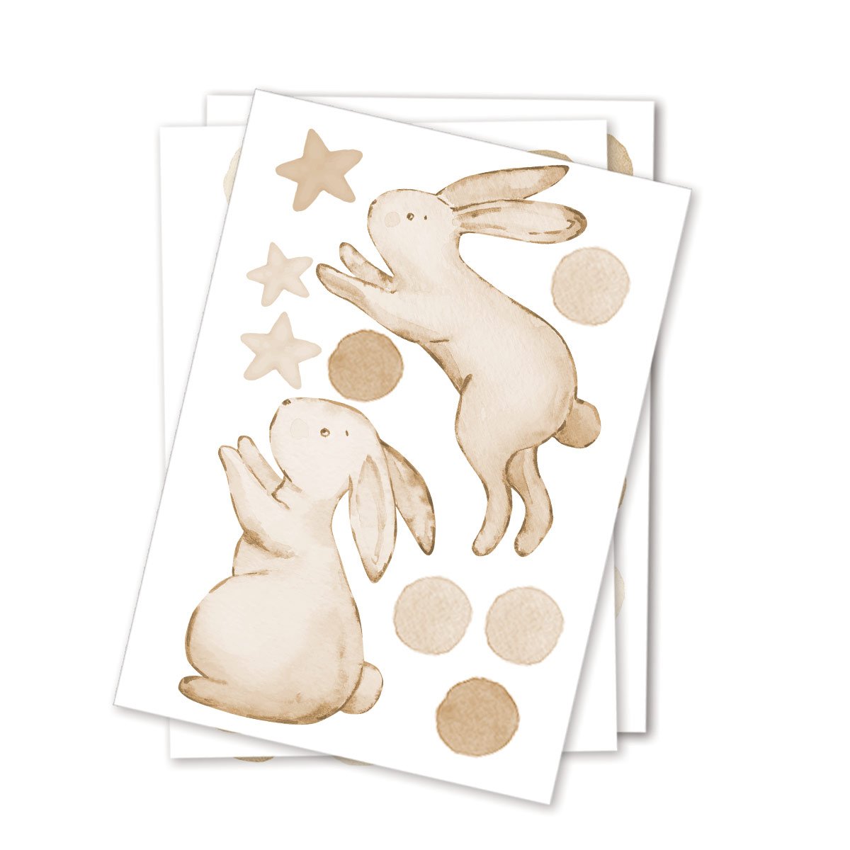 Wall stickers for babies' rooms Rabbits, stars, and circles