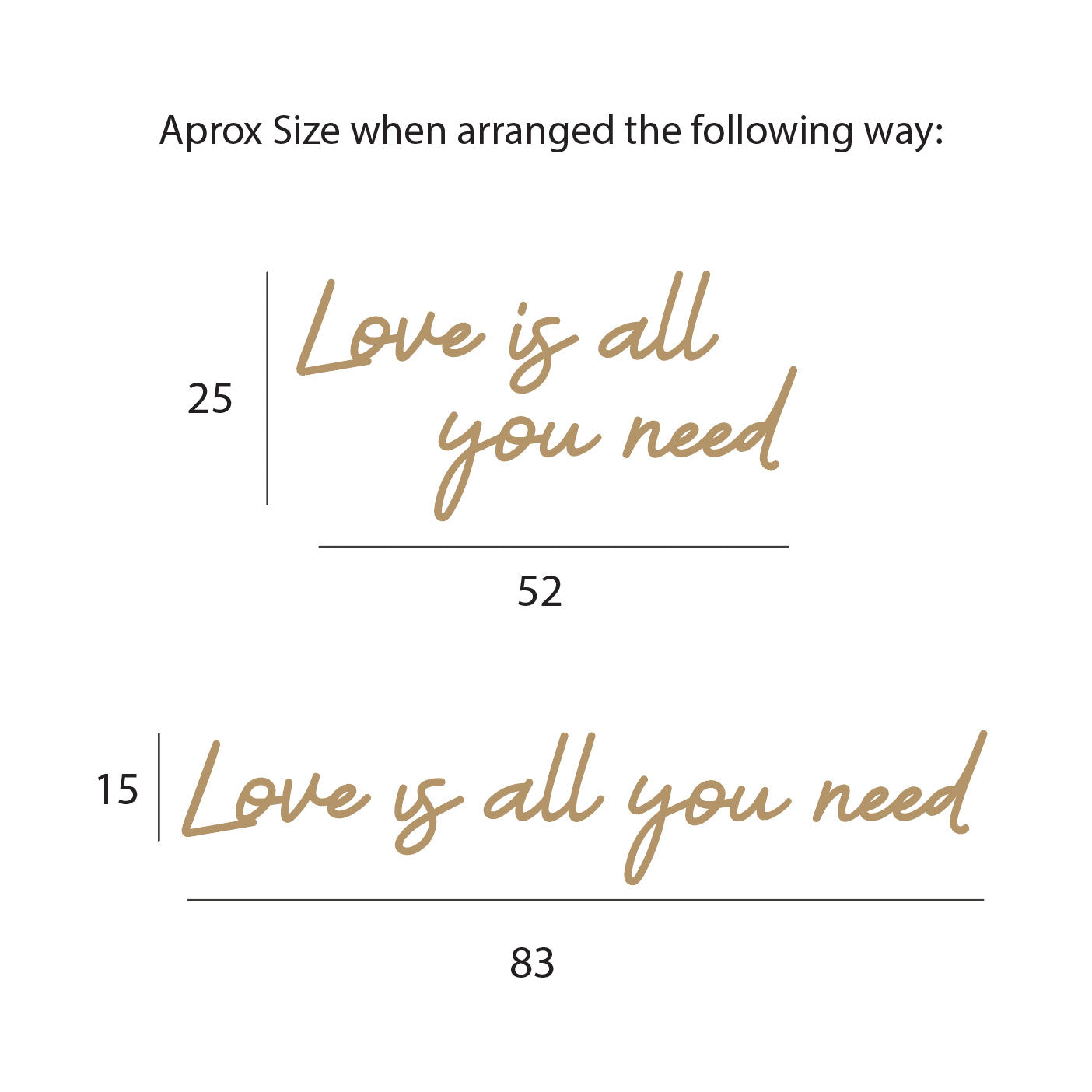 Wooden sign for a child's room – inspirational quote: Love is all you need