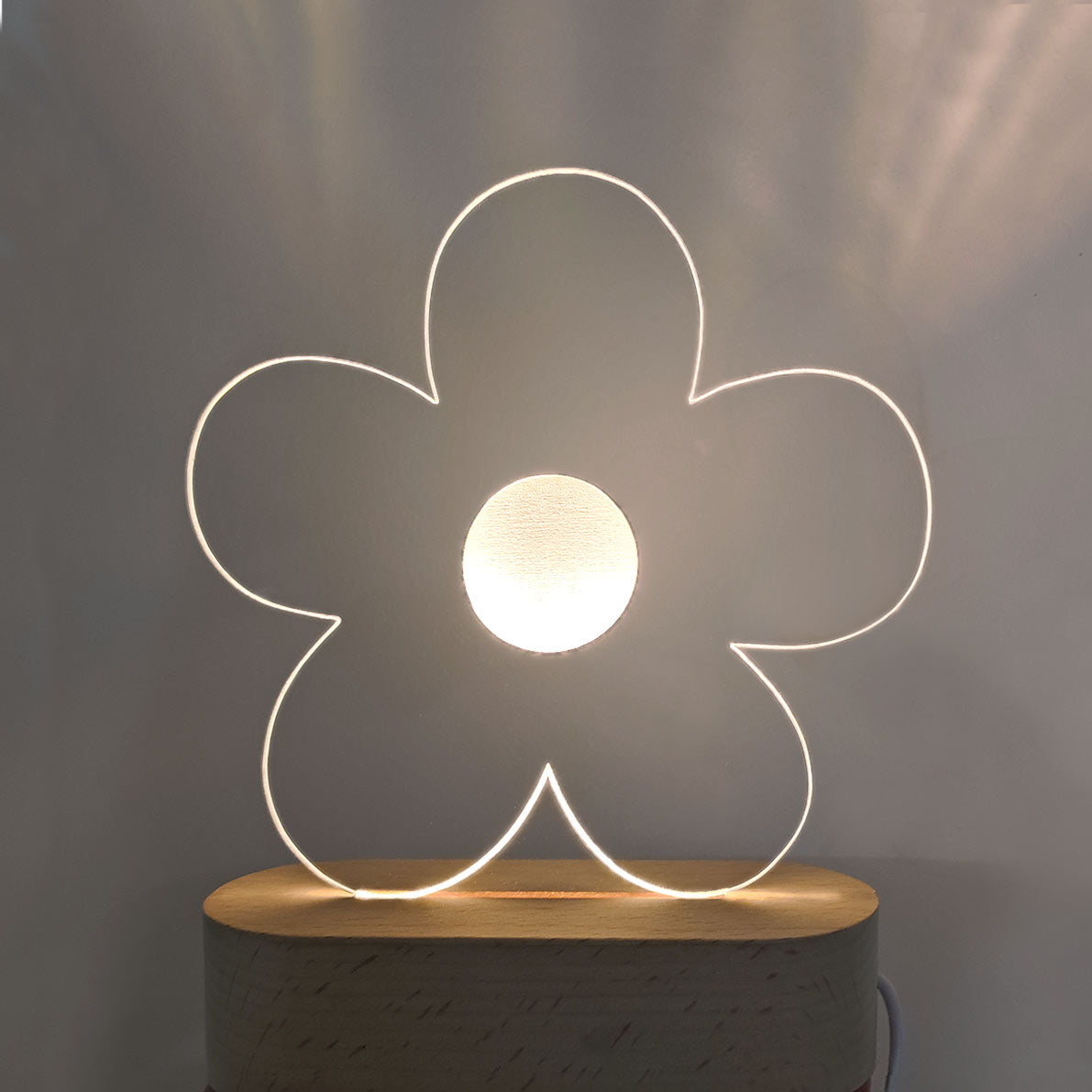 Luz de noche de flor de margarita para niños