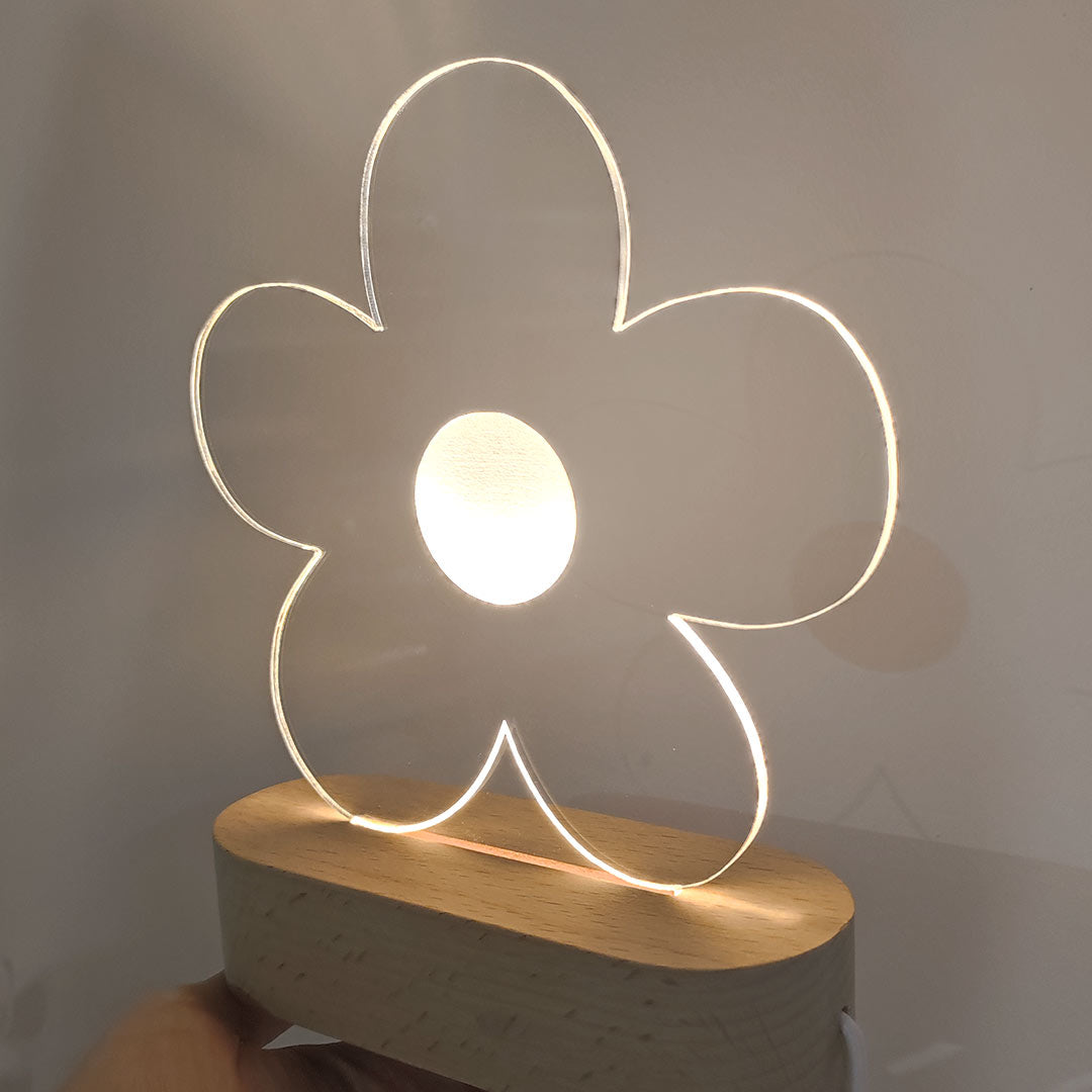 Luz de noche de flor de margarita para niños