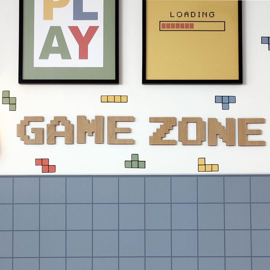 Wooden wall decoration for children's room GAME ZONE