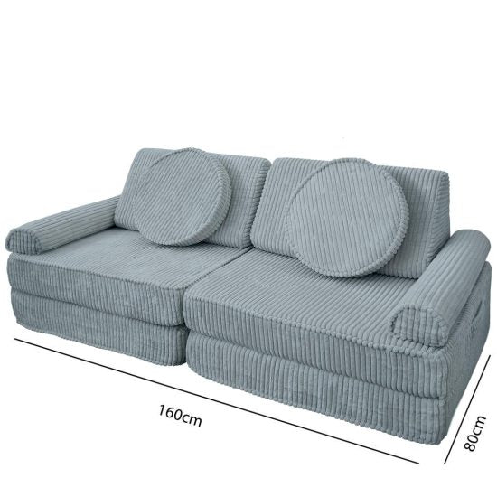 Children's Sofa Set: Light Blue Modular Sofa – 160 cm Wide – GRANDE