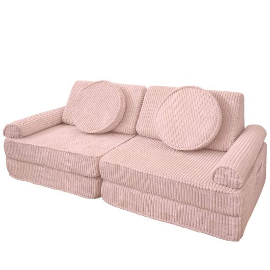 Complete kids modular sofa GRANDE 160cm in pink with removable washable cover – Ponponi