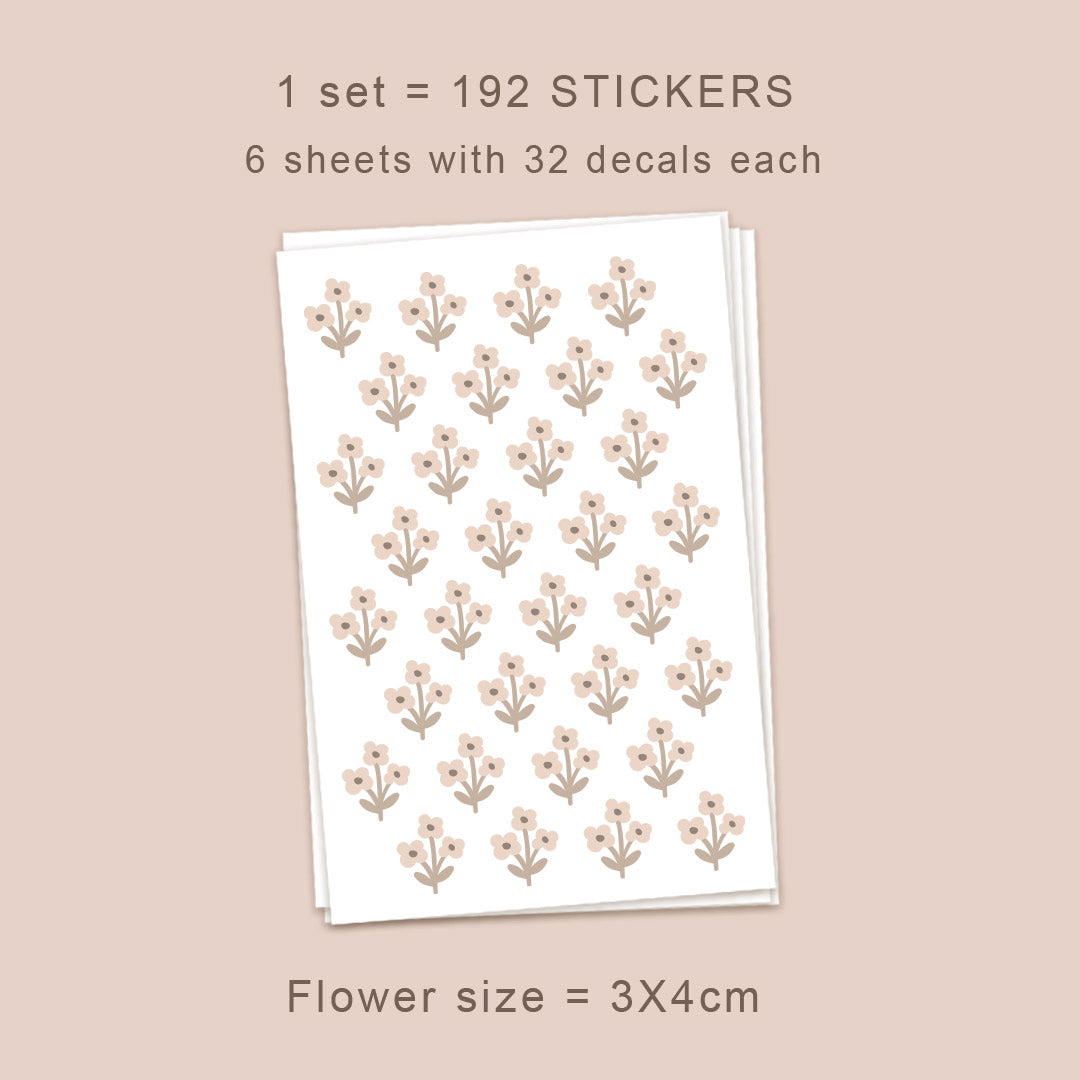 Vintage mini flower wall stickers