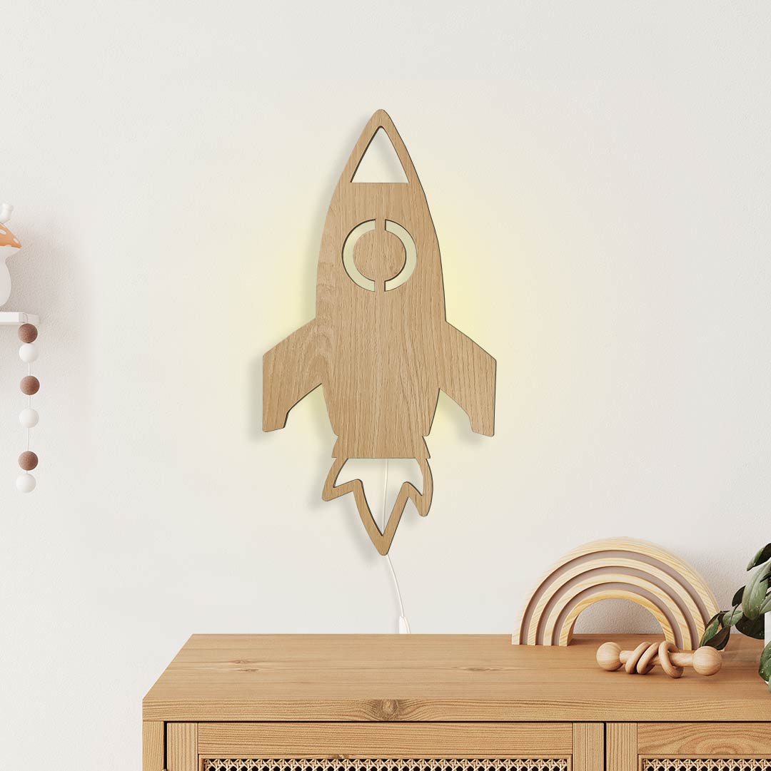 Iluminación para habitaciones infantiles: luz nocturna de nave espacial