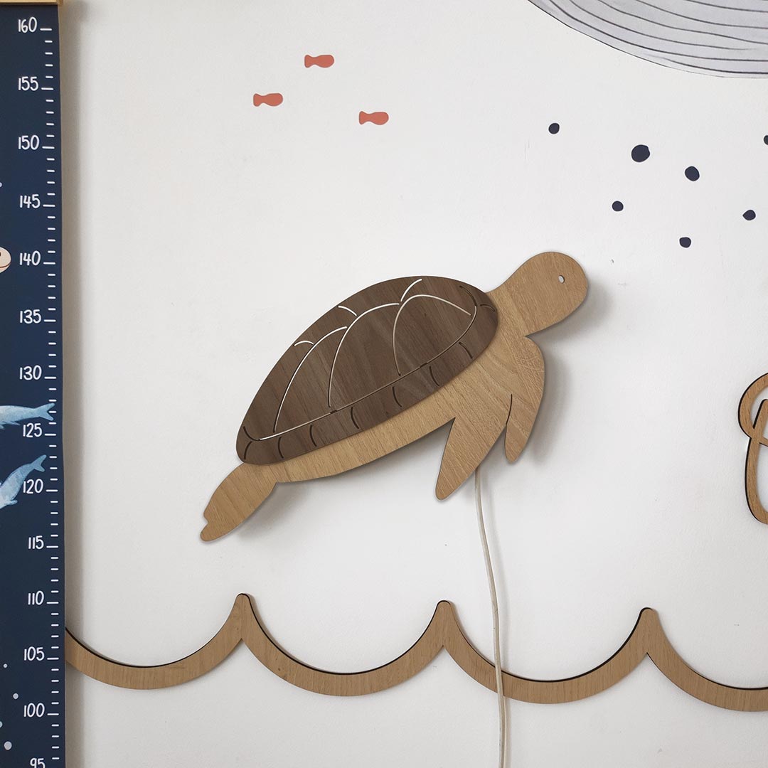Lámpara de noche infantil con forma de tortuga marina