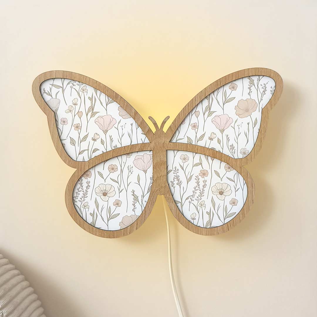 Floral butterfly night light for children