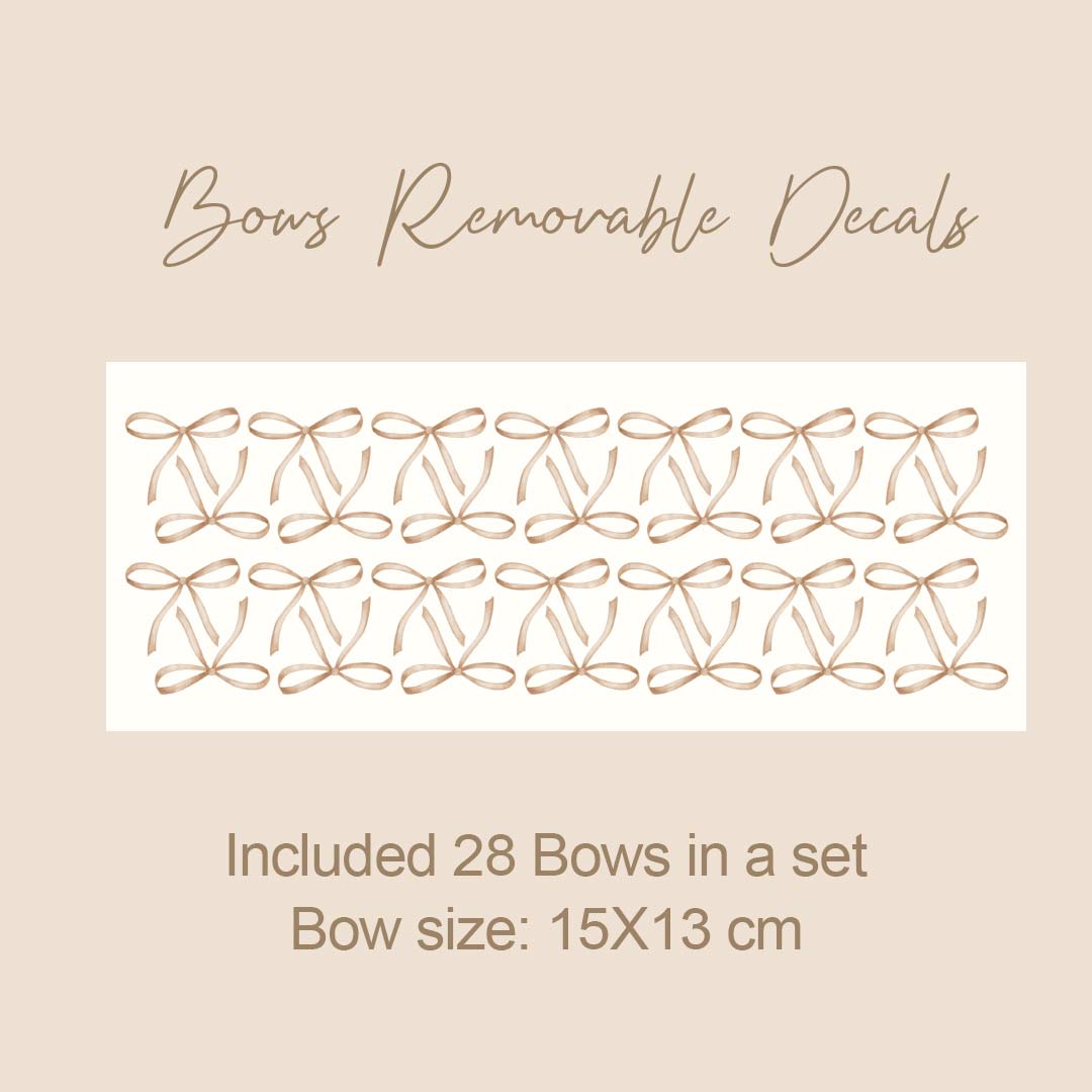 Delicate Bows Wall Decals – Beige