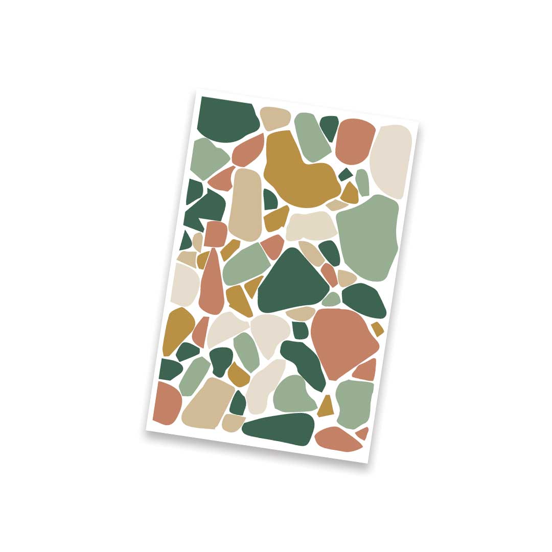 Green terrazzo wall stickers