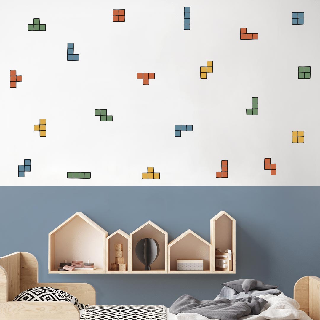 Colorful gaming wall stickers for kids room and playroom – reusable decals by Ponponi