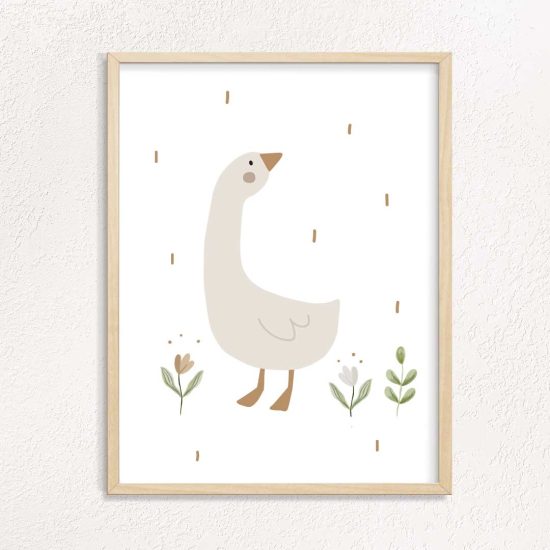 Flower goose kids room poster – premium high quality print by Ponponi