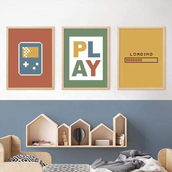 Colorful gaming kids room poster set – premium high quality prints by Ponponi