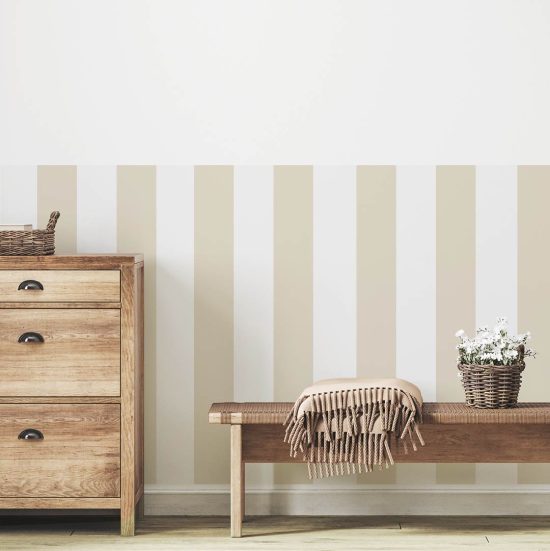 Thick-striped adhesive wallpaper
