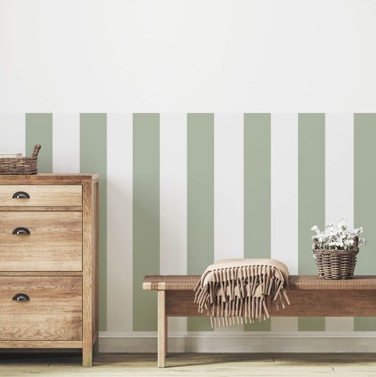 Thick-striped adhesive wallpaper