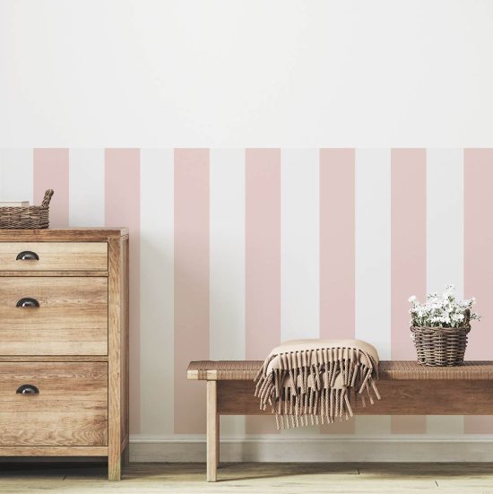 Thick-striped adhesive wallpaper