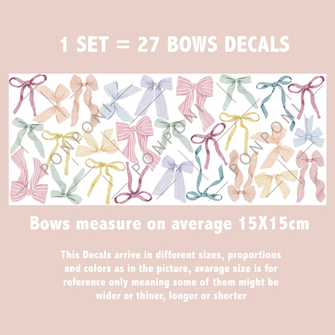 Watercolor bow wall stickers