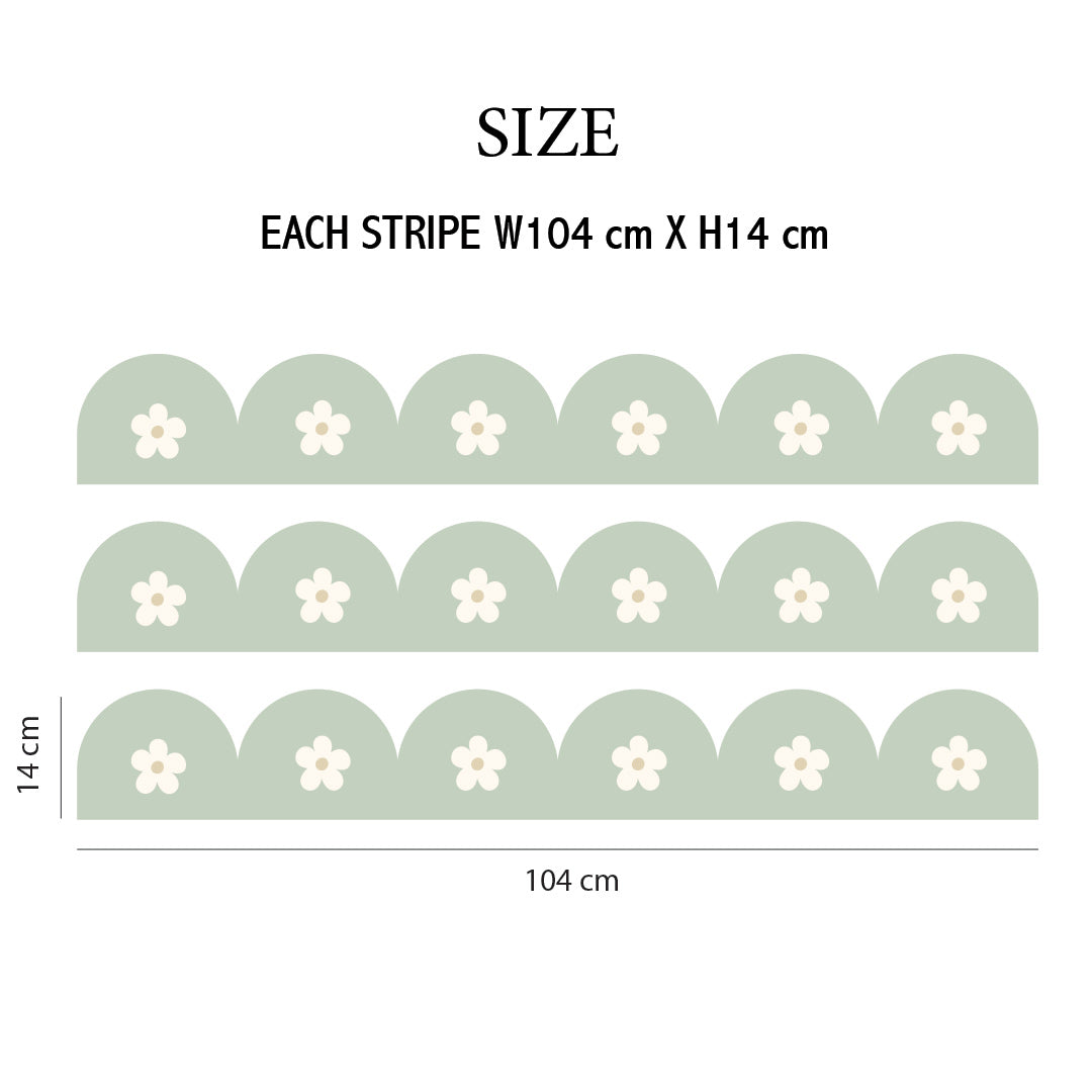 Scalloped Daisy Border Wall Decal