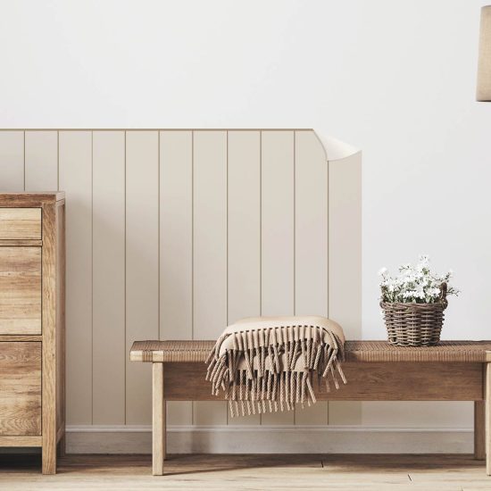 Thin-striped adhesive wallpaper