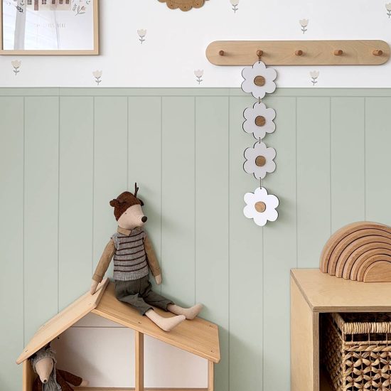 Light Green Striped Wallpaper