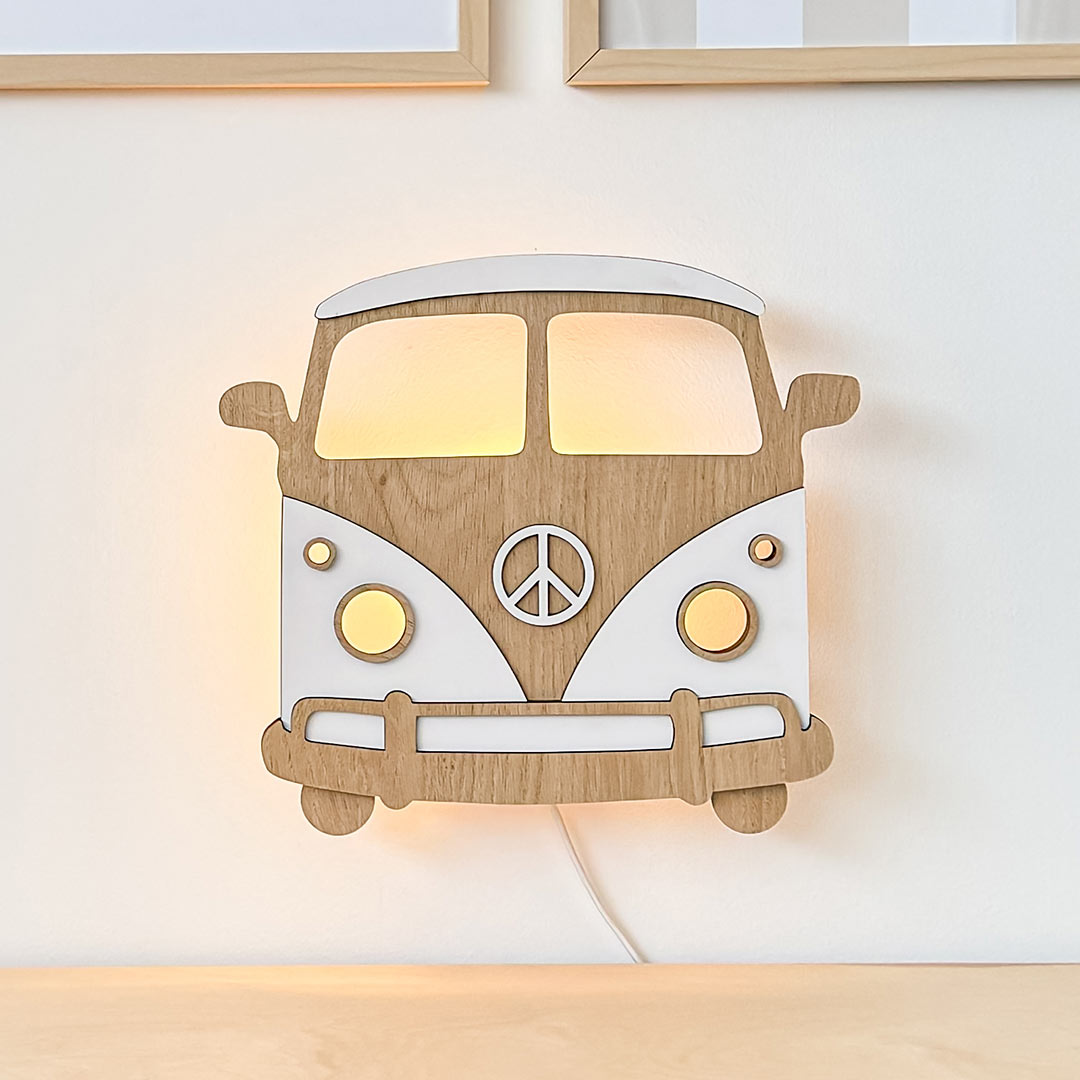 Wooden van night light for children