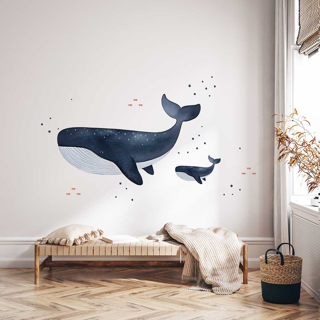 Whale wall stickers