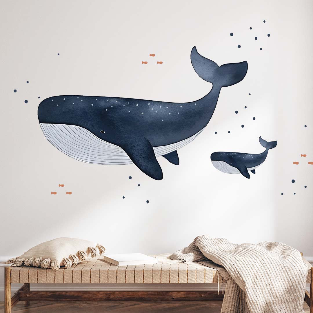 Whale wall stickers