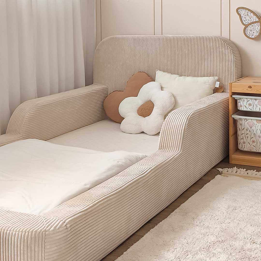 Foam Bed for Children, Low Montessori Bed, Beige