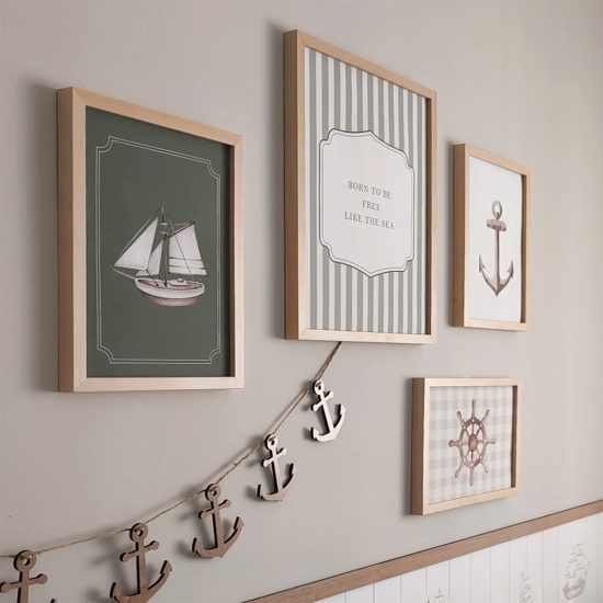 Boats and ocean themed kids room picture set – premium high quality prints by Ponponi