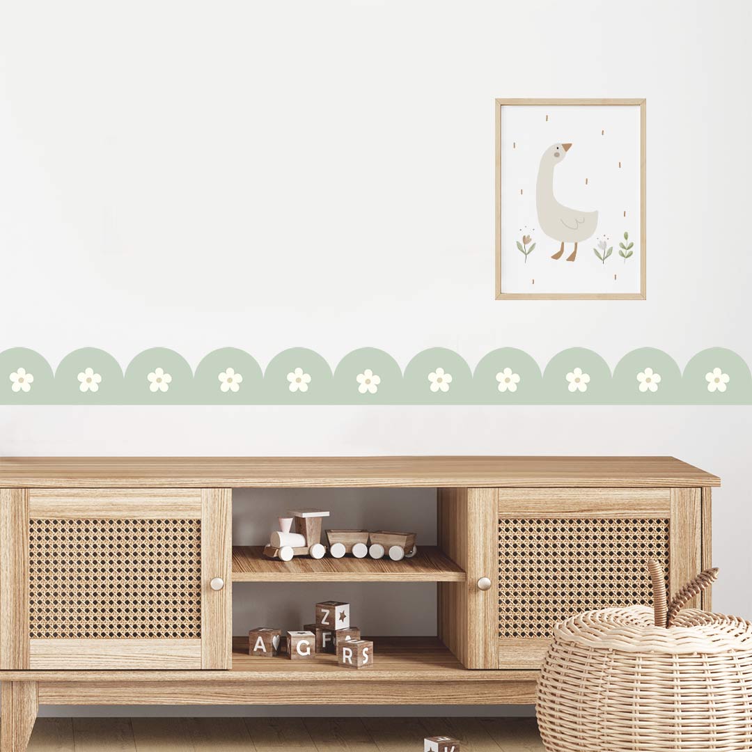 Scalloped Daisy Border Wall Decal