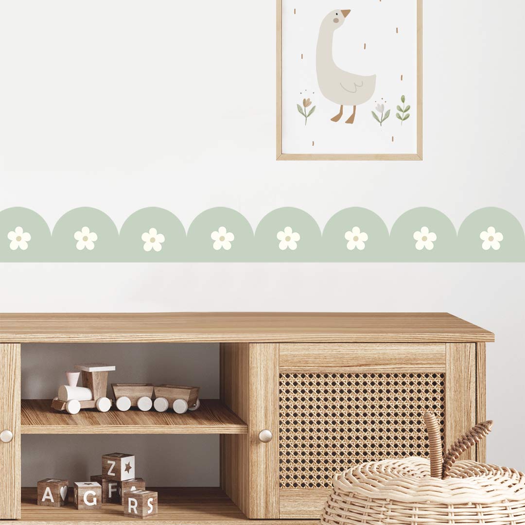 Scalloped Daisy Border Wall Decal