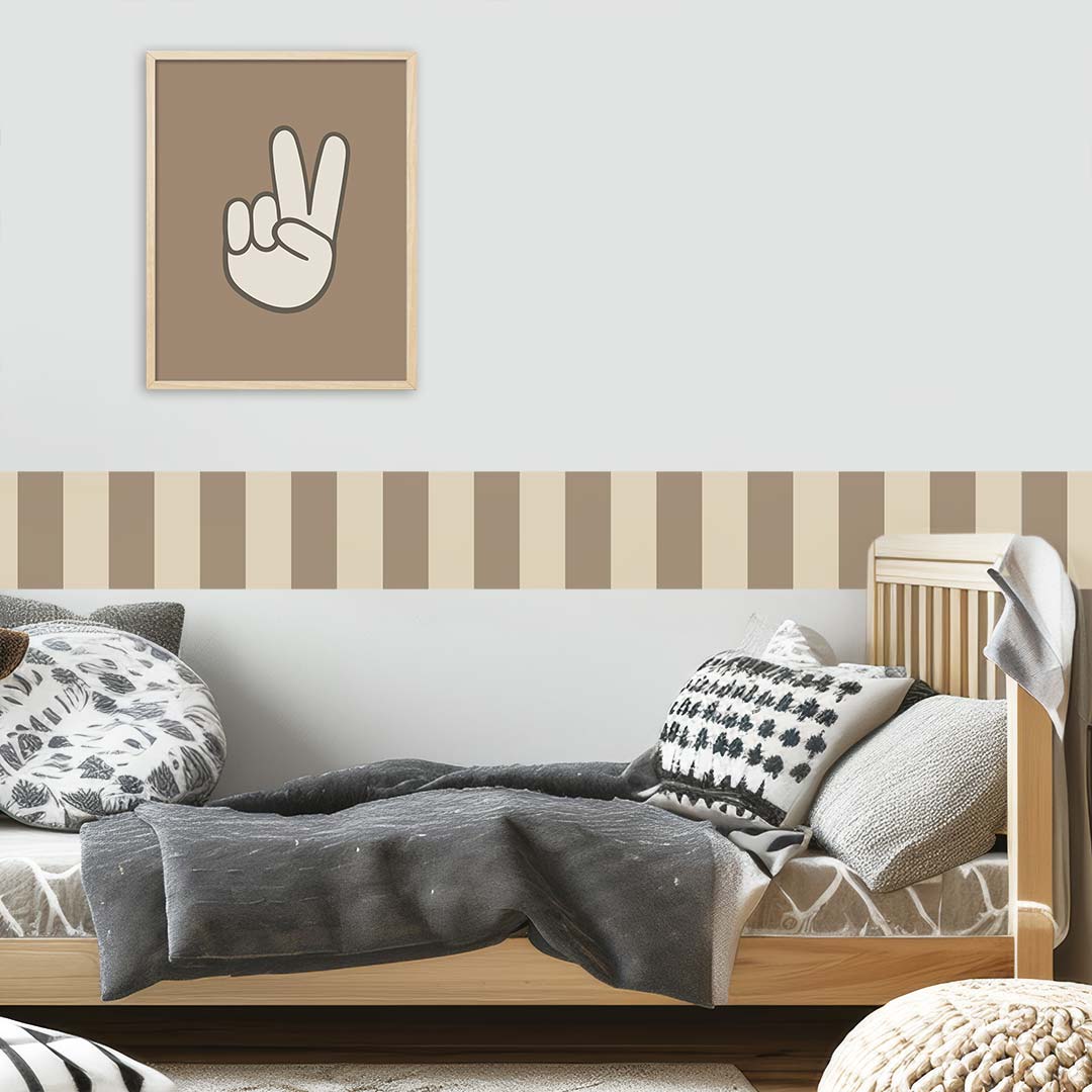 Striped Border Wall Decal – Brown & Beige