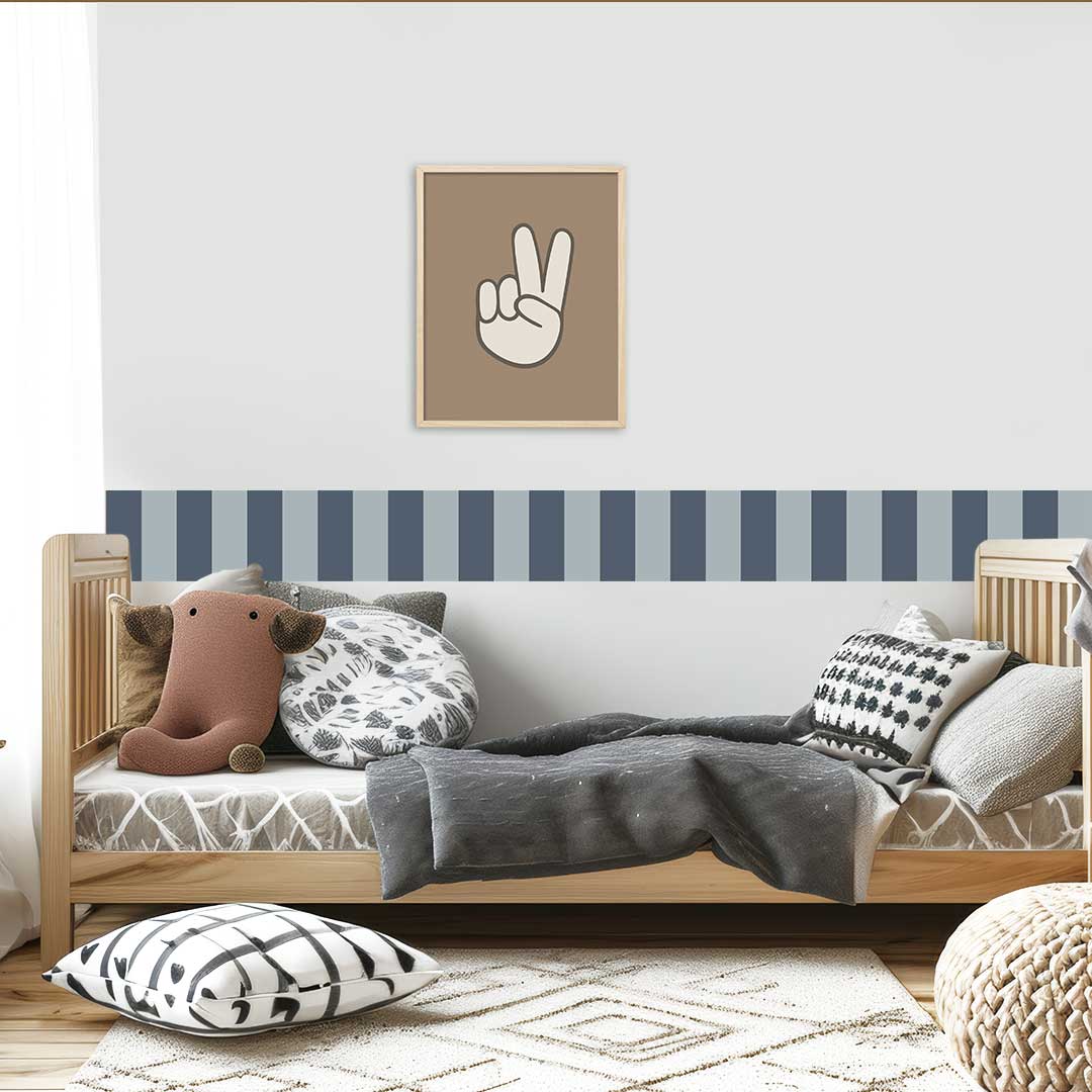 Striped Border Wall Decal – Blue