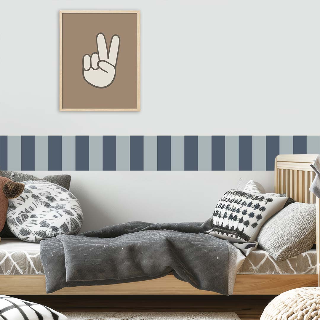 Striped Border Wall Decal – Blue