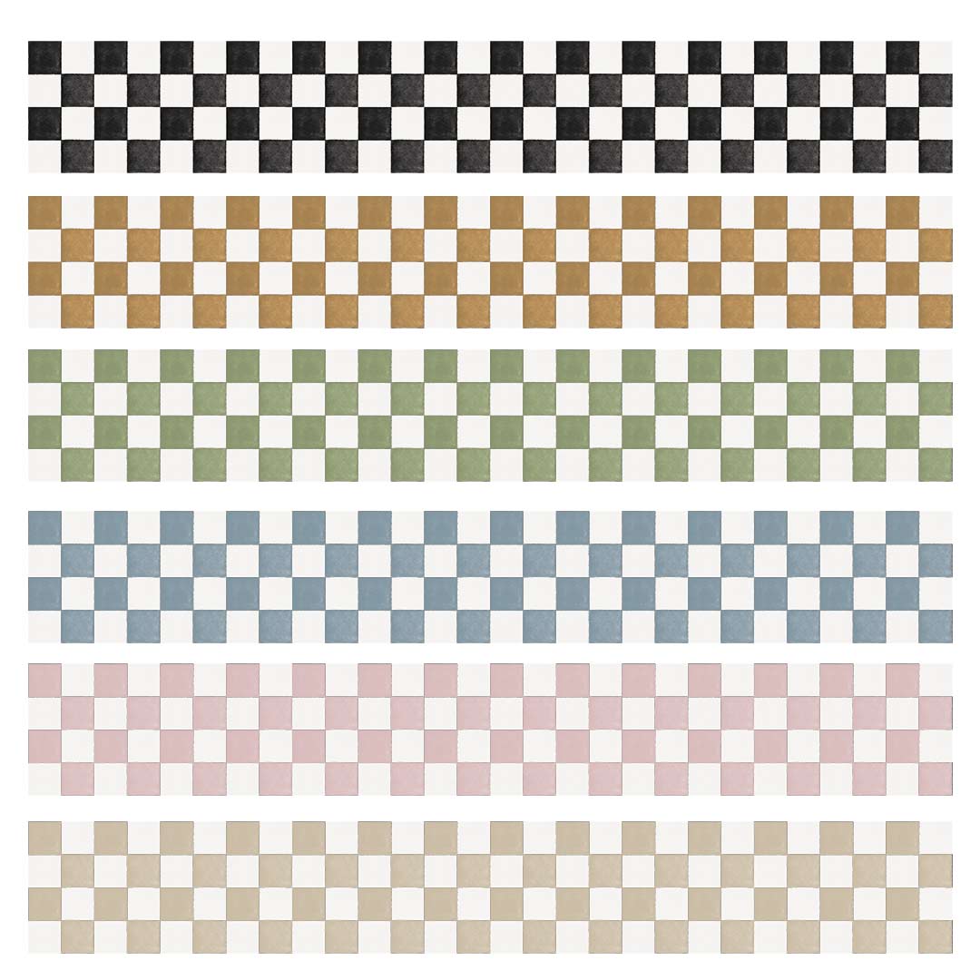 Watercolor checkered border sticker