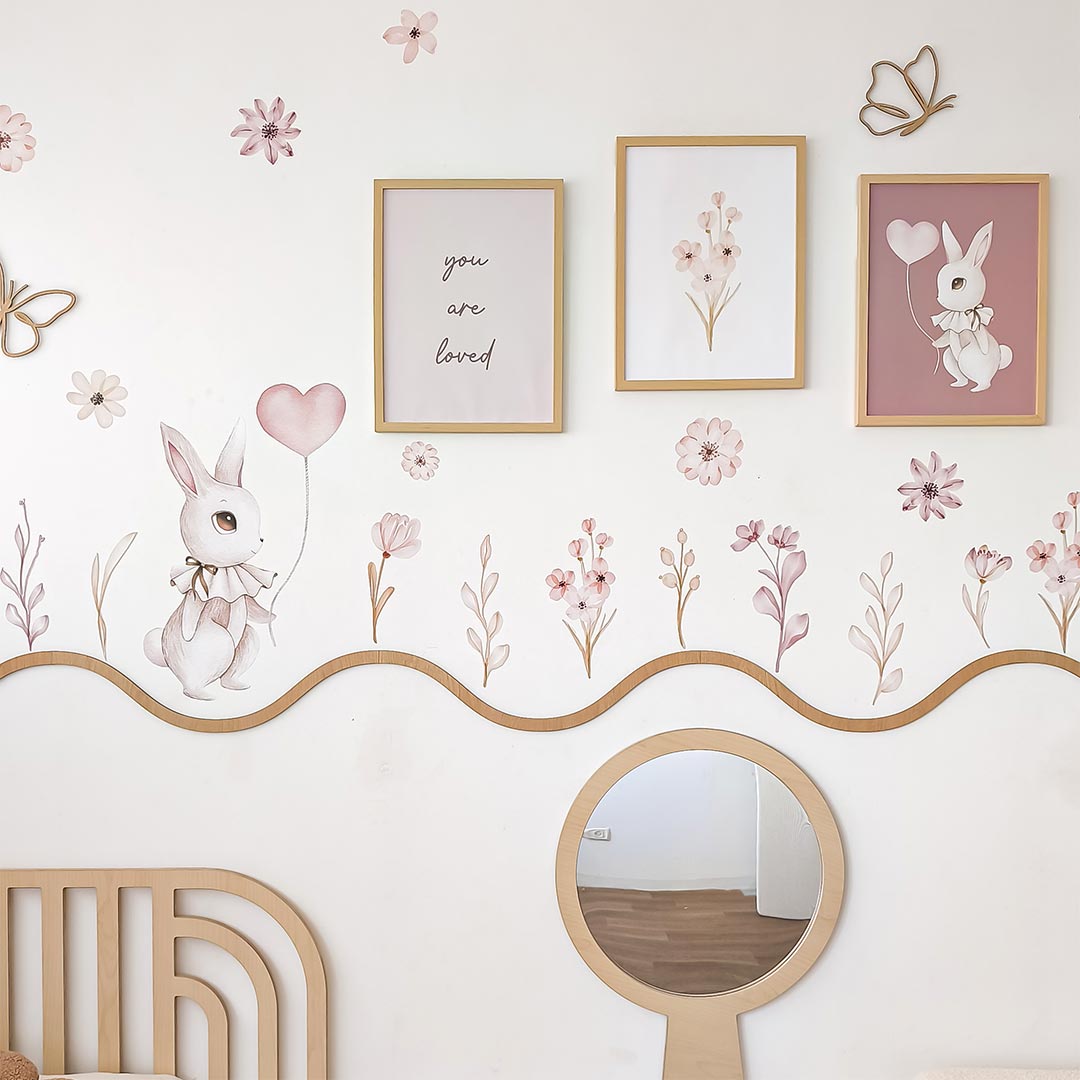 Rabbit sticker with heart balloon