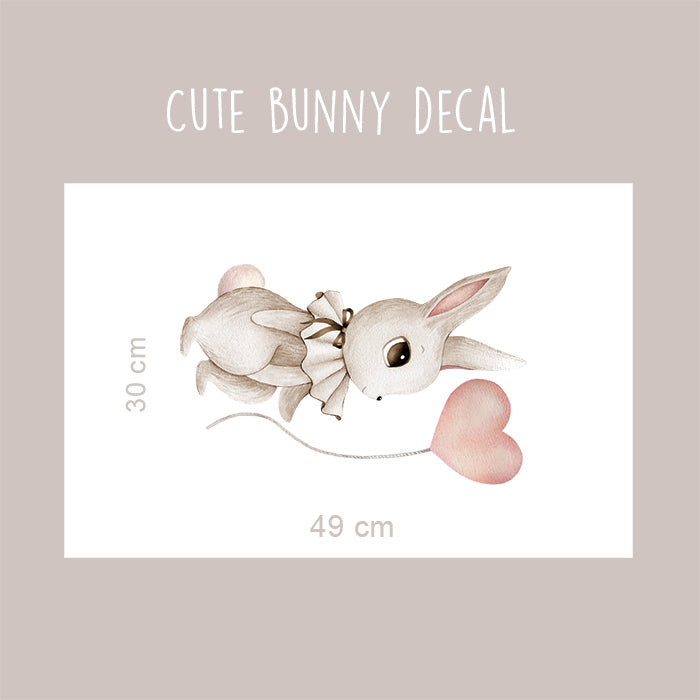Rabbit sticker with heart balloon