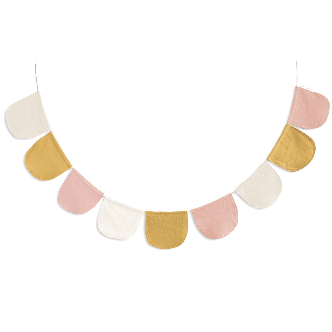 Flag garland for children's rooms – Flag garland – Mustard pink cream