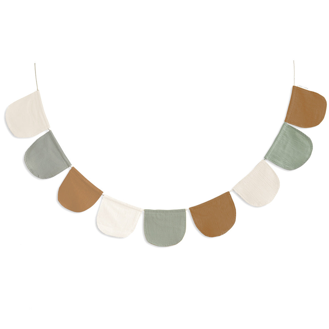 Flag garland for children's rooms – Flag garland – Cream green caramel