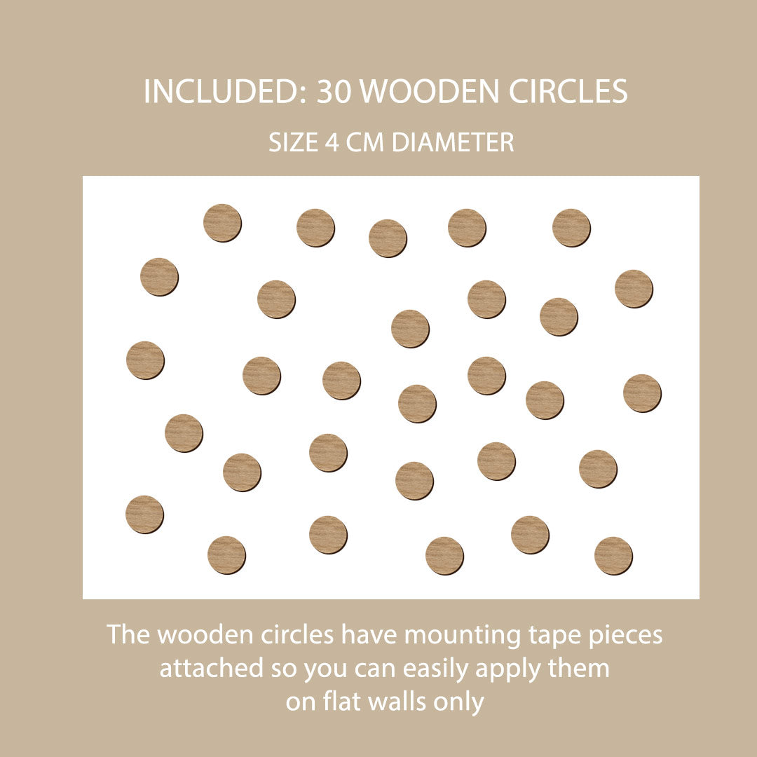 Wooden dots for sticking – wooden circles