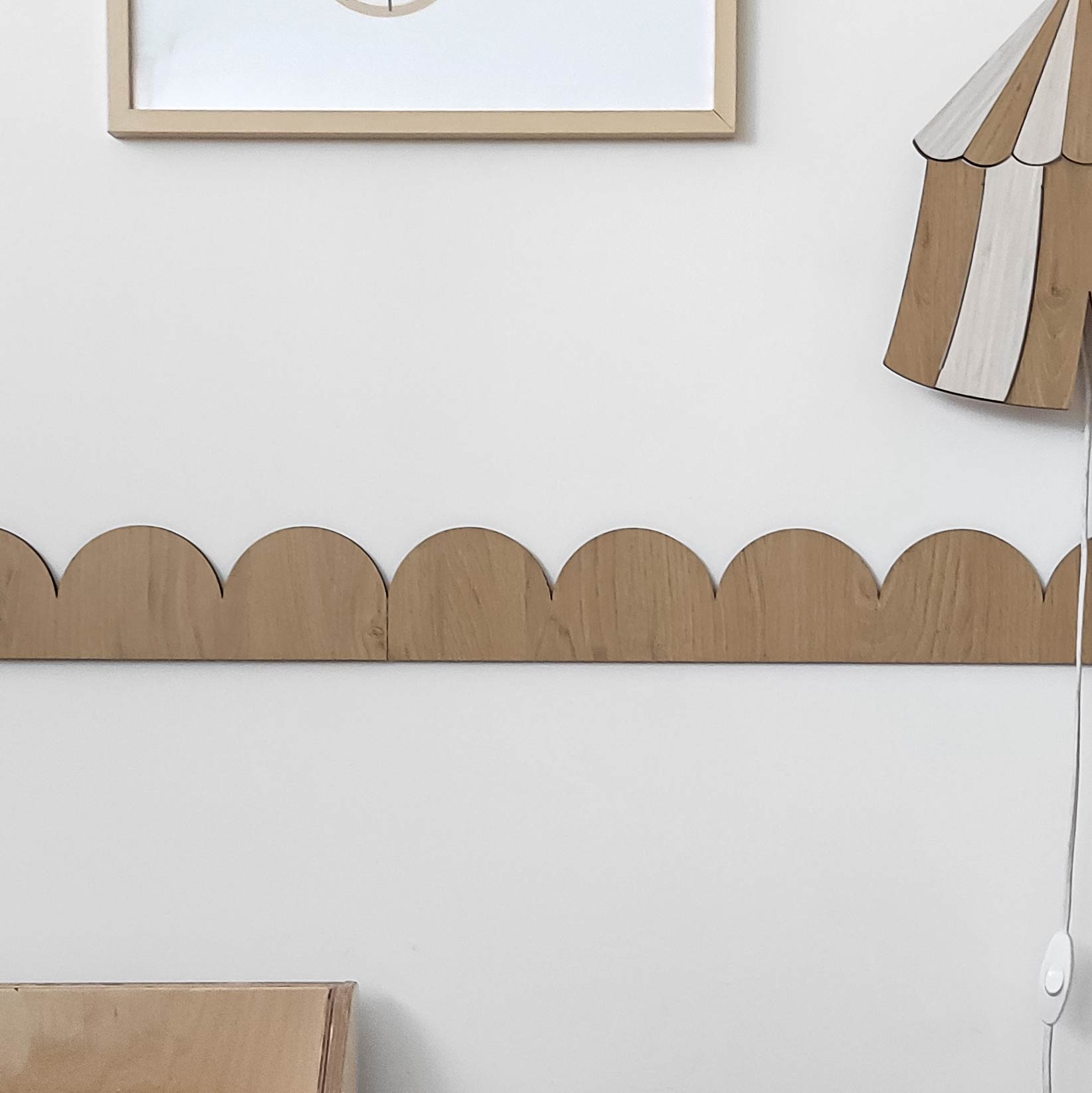Curved wooden cornice