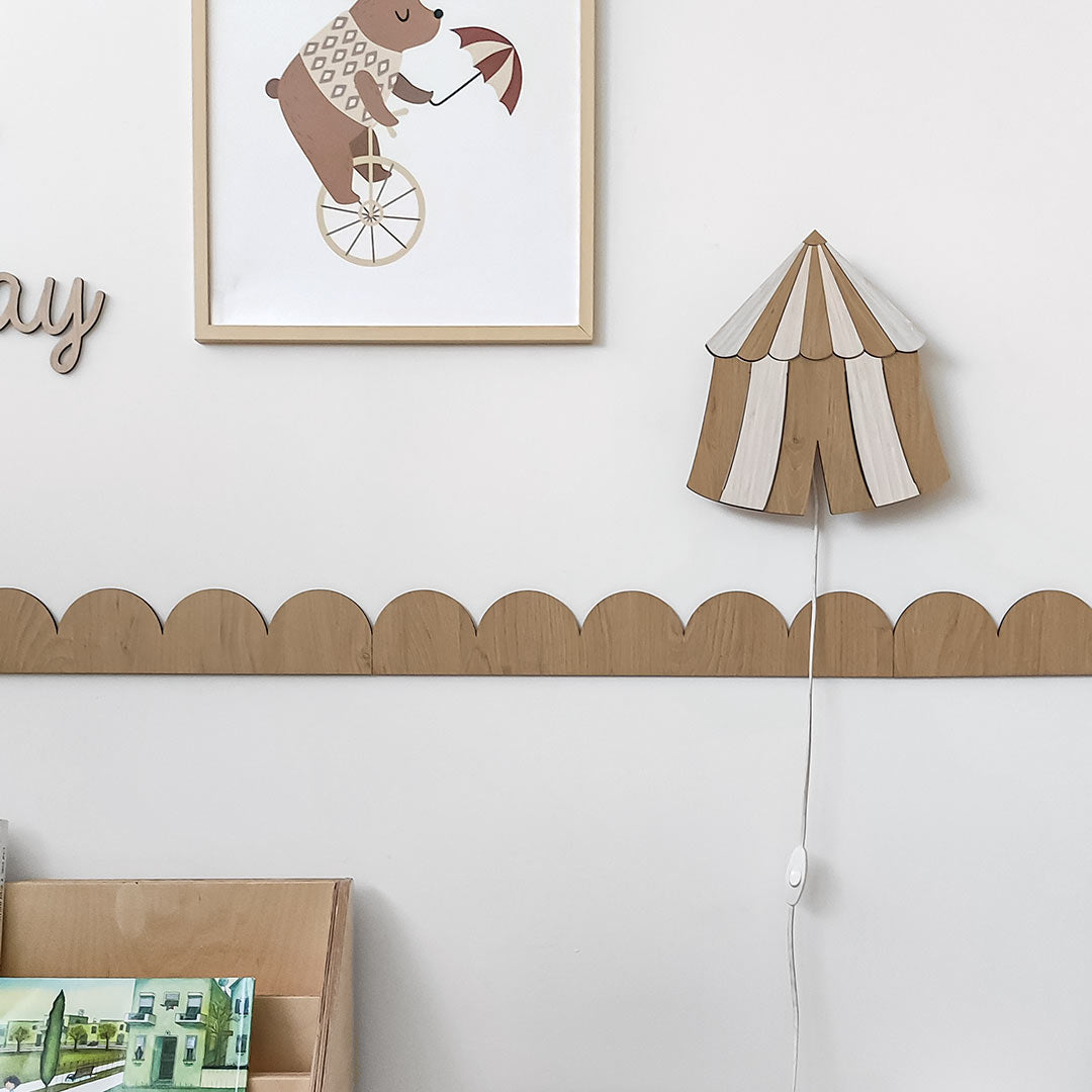 Curved wooden cornice