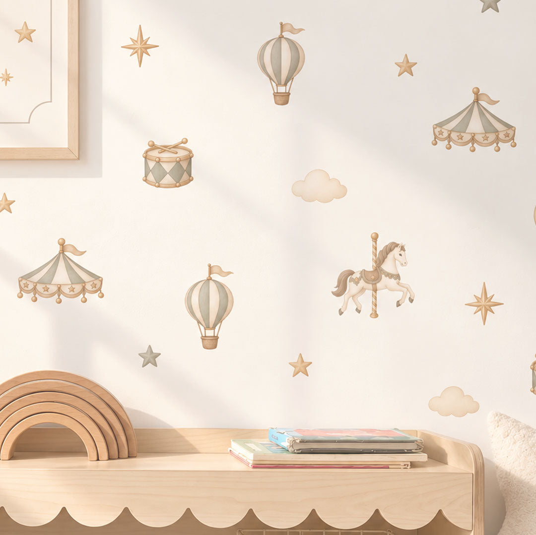 Carousel Wall Stickers for Kids & Nursery Rooms – Dreamy Merry-Go-Round Decal Set