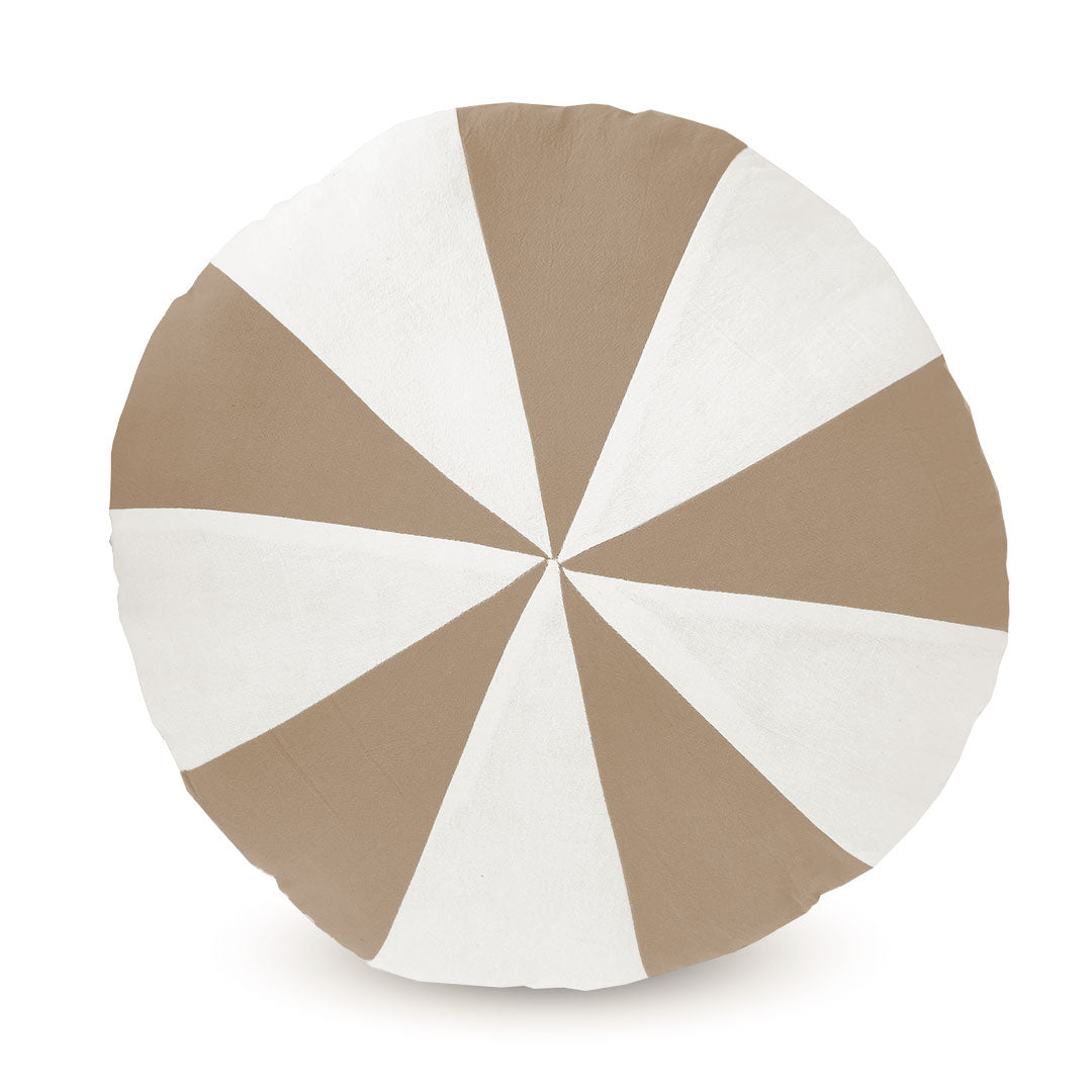 Decorative cushions for children – Light brown circus round cushion