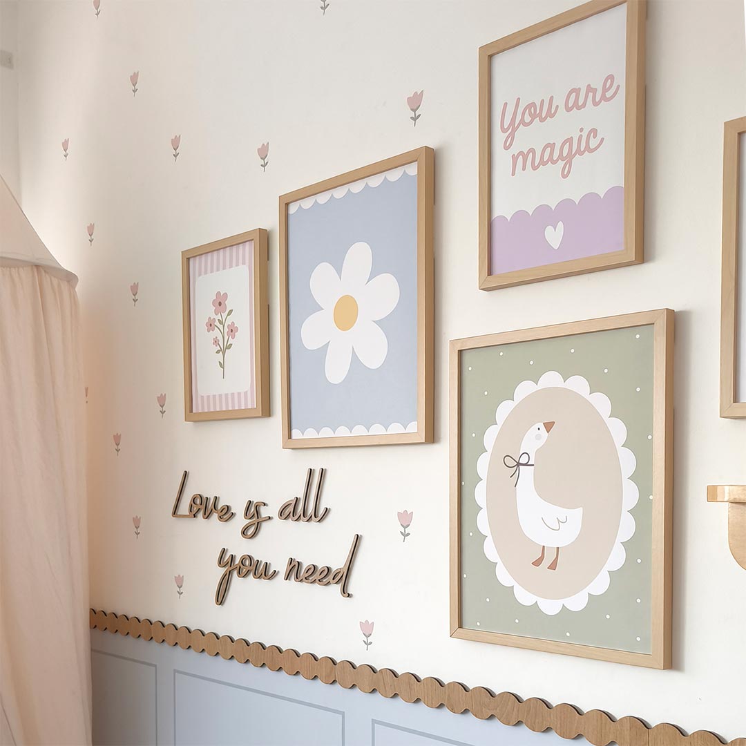 Wooden sign for a child's room – inspirational quote: Love is all you need