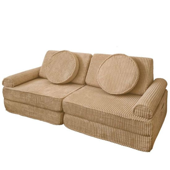 Complete kids modular sofa GRANDE 160cm in brown with removable washable cover – Ponponi