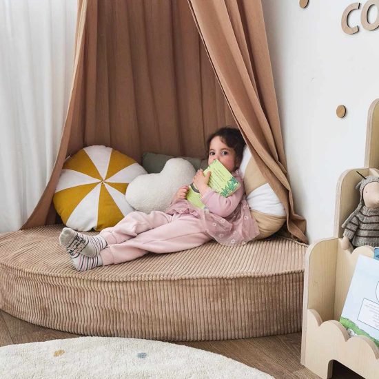 Children's Corner Sofa – CORNER Lounge Set – Light Brown